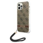 Guess GUOHCP12MH4STW iPhone 12/12 brown hardcase 4G Print Strap - imagine 2