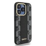 DKNY DKHMP15XPCPVSLK iPhone 15 Pro Max 6.7" black hardcase Leather Checkered Mono Pattern MagSafe - imagine 4