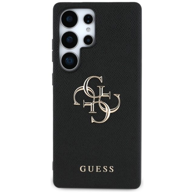 Case Guess Grained Big 4G Logo Small Classic Logo to Samsung Galaxy S25 Ultra black - imagine 3