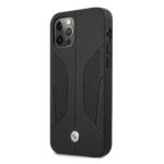 BMW BMHCP12MRSCSK iPhone 12 / 12 Pro 6,1" black hardcase Leather Perforate Sides - imagine 2