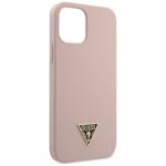 Guess GUHCP12LLSTMLP iPhone 12 Pro Max 6,7" light pink hardcase Silicone Triangle Logo - imagine 2