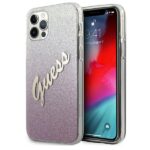 Guess GUHCP12LPCUGLSPI iPhone 12 Pro Max 6,7" pink hardcase Glitter Gradient Script