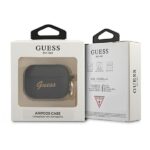 Guess GUAPSSSK AirPods Pro cover black Silicone Vintage Script - imagine 3