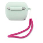 Guess GUACAPLSVSBF AirPods Pro cover blue fuschia Silicone Vintage - imagine 2