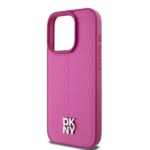 DKNY DKHMP15LPSHRPSP iPhone 15 Pro 6.1 inch pink hardcase Leather Monogram Pattern Metal Logo MagSaf - imagine 6
