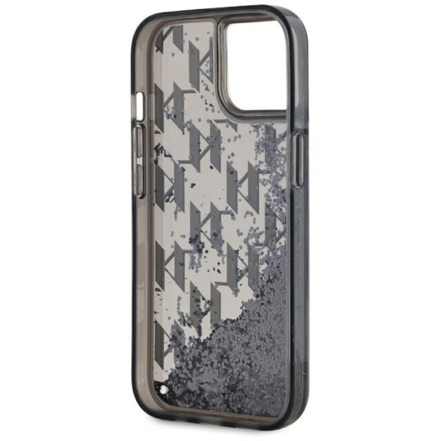Case Karl Lagerfeld Liquide Glitter Monogram Gradient for iPhone 15 black - imagine 7