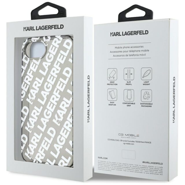 Case Karl Lagerfeld IML Repeat Logo for iPhone 16e silver - imagine 7