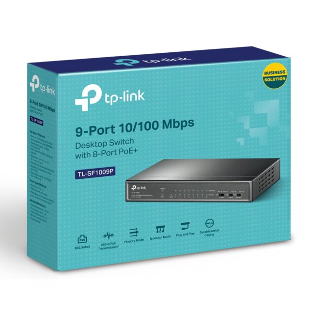 TP-Link TL-SF1009P | Switch | 9x RJ45 100Mb/s, 8x PoE, 65W - imagine 3