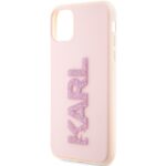 Karl Lagerfeld KLHCN613DMBKCP iPhone 11/ Xr 6.1" pink hardcase 3D Rubber Glitter Logo - imagine 6
