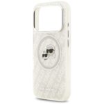 Case Karl Lagerfeld IML Glitter Karl & Choupette Heads Logo MagSafe for iPhone 17 Pro Max gray - imagine 6