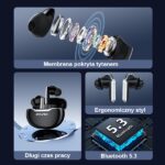 AWEI Bluetooth 5.3 T50 TWS headphones + docking station black - imagine 5