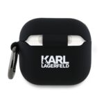 Karl Lagerfeld KLA4RUNIKK AirPods 4 cover black Silicone Karl Head 3D - imagine 2
