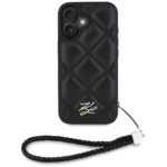 Case Karl Lagerfeld Quilted Initial Logo & Chain Strap for iPhone 16 black - imagine 2