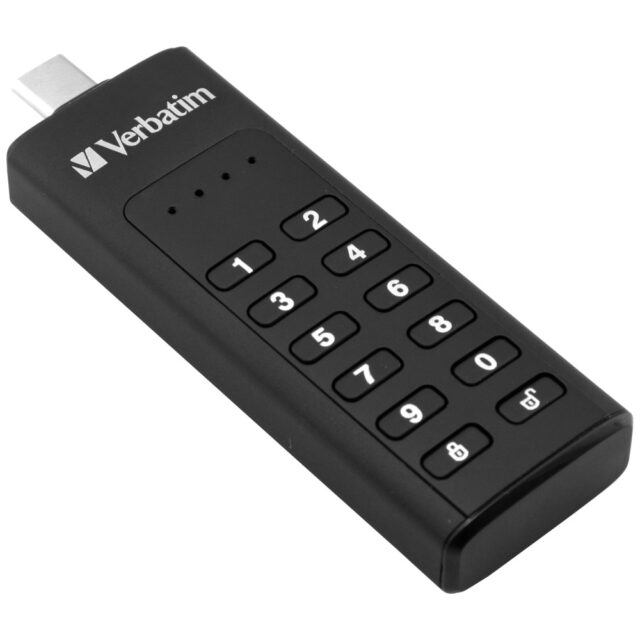 External drive Verbatim Keypad Secure USB-C 3.2 Gen 1 128GB black 49432 - imagine 4
