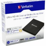 Verbatim External Slimline Blu-ray Ultra HD 4K Burner + USB-C/USB-A Cable black 43888 - imagine 4
