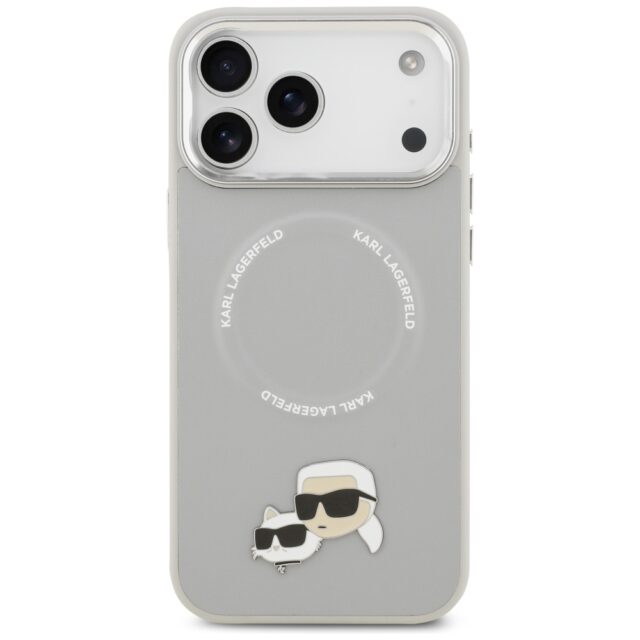Karl Lagerfeld Karl & Choupette Pins MagSafe Case for iPhone 17 Pro Max Gray - imagine 3