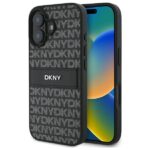 DKNY DKHCP16SPRTHSLK iPhone 16 6.1" black hardcase Texture Pattern Tonal Stripe