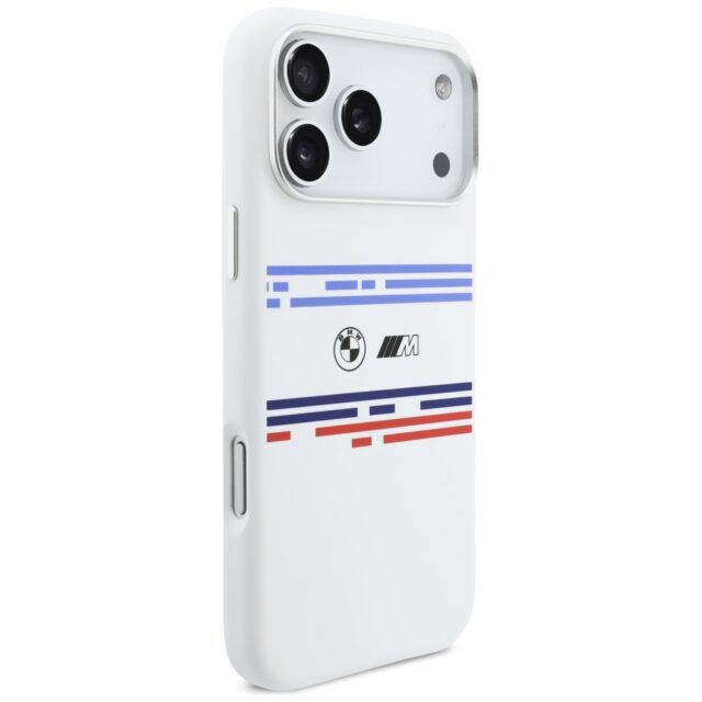 BMW M Silicon Horizontal Line MagSafe Case for iPhone 17 Pro Max White - imagine 4