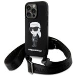 Karl Lagerfeld KLHCP15LSCBSKNK iPhone 15 Pro 6.1" hardcase black Crossbody Silicone Ikonik