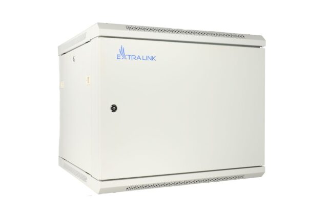 Extralink 12U 600x450 ASP Gray | Rackmount cabinet | wall mounted, metal door - imagine 2