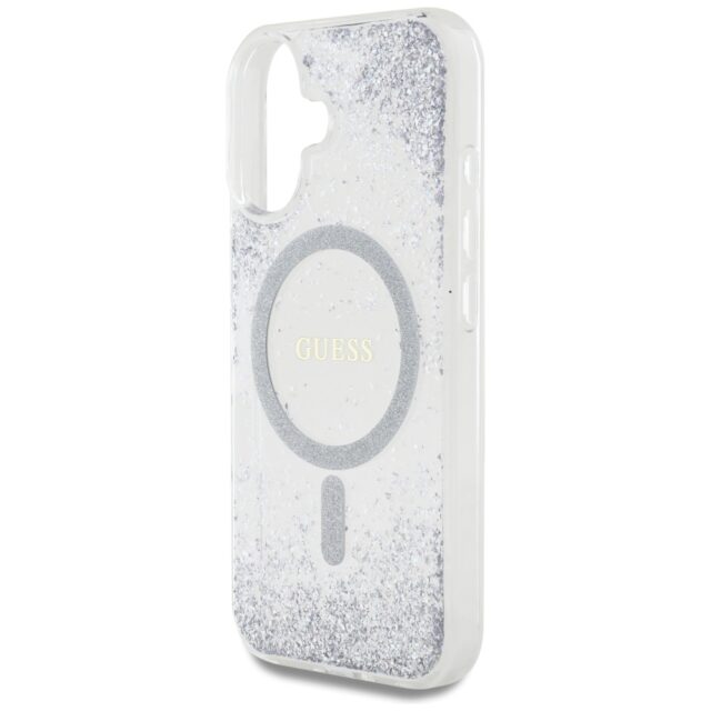 Case Guess HC Resin Bottom Glitter for iPhone 16 MagSafe silver - imagine 6