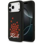 Karl Lagerfeld Silicone Heart Sign Logo MagSafe Case for iPhone 17 Pro Max Black
