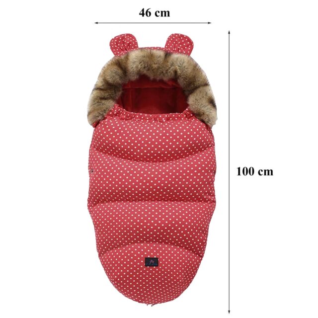 Extralink Baby Sleeping Bag for Stroller, Car Seat, and Sled - Insulated with Ears, Fleece, 100cm - imagine 5