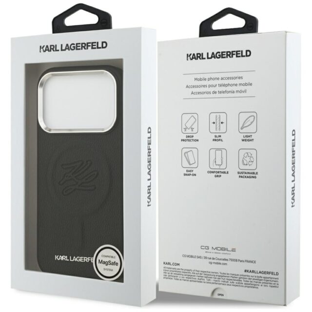 Karl Lagerfeld Initial & Metal Logo MagSafe Case for iPhone 17 Pro Max Black - imagine 8