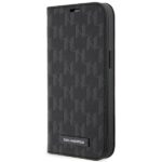 Karl Lagerfeld KLBKP14SSAKLHPK iPhone 14/ 15 / 13 6.1" bookcase black Saffiano Monogram