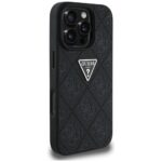 Case Guess Hot Stamp 4G Pattern Triangle Metal Logo for iPhone 16 Pro Max black - imagine 4