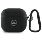 Mercedes MEA4CSLBK AirPods 4 cover black Leather Metal Logo