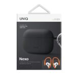 UNIQ Nexo Case AirPods Pro 2 gen + Ear Hooks Silicone charcoal grey - imagine 3