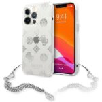 Guess GUHCP13LKSPESI iPhone 13 Pro / 13 6,1" silver hardcase Peony Chain Collection