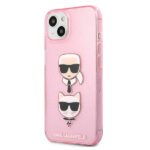 Karl Lagerfeld KLHCP13MKCTUGLP iPhone 13 / 14 / 15 6,1" pink hardcase Glitter Karl`s & Choupette - imagine 2