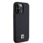 DKNY DKHMP13XPSHRPSK iPhone 13 Pro Max 6.7 inch black hardcase Leather Pattern Metal Logo MagSafe - imagine 4