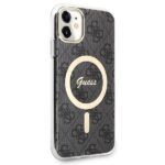 Guess Set GUBPN61H4EACSK Case + Charger iPhone 11 6.1" Black Hard Case 4G Print MagSafe - imagine 4