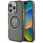 Case Guess IML Metal Mountain Logo MagSafe for iPhone 16 Pro Max black