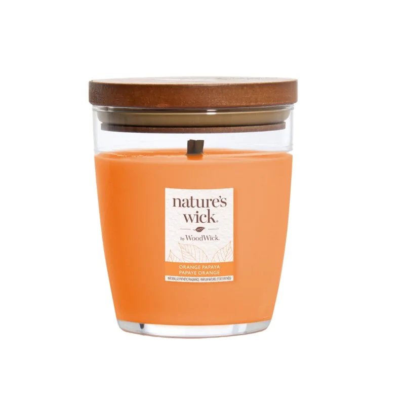 cps-73acef992dffcc2d04d75cca87bf2b51-2025-12-05-12-56-50 WoodWick Nature's Wick Orange Papaya Medium | Scented candle | 1 wooden wick, 284g - imagine 1