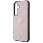 Case Guess Hot Stamp 4G Pattern Triangle Metal Logo for Samsung Galaxy S25 pink - imagine 6