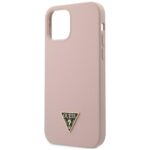 Guess GUHCP12LLSTMLP iPhone 12 Pro Max 6,7" light pink hardcase Silicone Triangle Logo - imagine 9