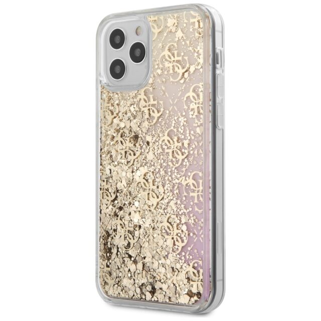 Guess GUHCP12MLG4GGPIGO iPhone 12/12 Pro 6,1" gold hardcase Gradient Liquid Glitter 4G - imagine 2