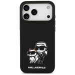 Case Karl Lagerfeld Silicone K&C Sketch  & Logo MagSafe for iPhone 17 Pro Max black - imagine 3