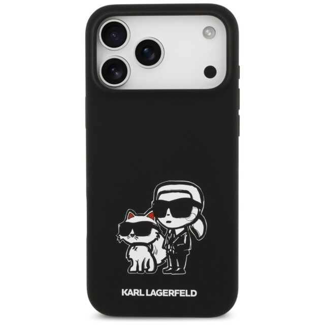Case Karl Lagerfeld Silicone K&C Sketch  & Logo MagSafe for iPhone 17 Pro Max black - imagine 3