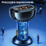 USAMS car charger 2xUSB+1xUSB-C 125W Fast Charge transparent blue CC158CC02 (US-CC158) - imagine 4