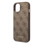 Guess GUHCP15MG4GFBR iPhone 15 Plus / 14 Plus 6.7" brown hard case 4G Metal Gold Logo - imagine 6