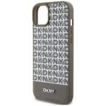 DKNY DKHMP15SPSOSPW iPhone 15 / 14 / 13 6.1 inch brown hardcase Leather Printed Pattern Metal Logo M - imagine 5