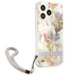 Guess GUHCP13LHFLSU iPhone 13 Pro / 13 6,1" purple hardcase Flower Strap - imagine 4