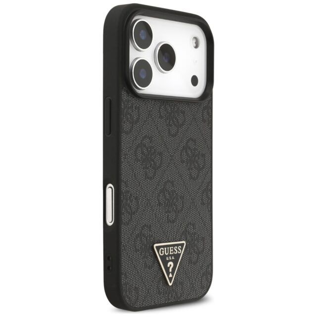 Case Guess 4G Strap Triangle Logo        MagSafe for iPhone 17 Pro black - imagine 4