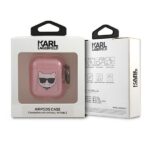 Karl Lagerfeld KLA2UCHGP AirPods cover pink Glitter Choupette - imagine 4