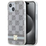 DKNY DKHMP14SHCPTSE iPhone 14 / 15 / 13 6.1 inch beige hardcase IML Checkered Mono Pattern & Printed